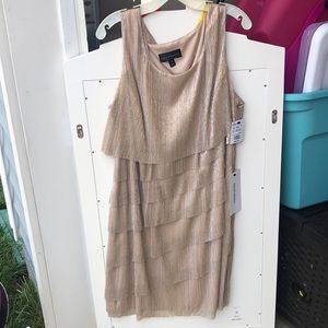 NWT Connected Woman Metallic Gold Dress